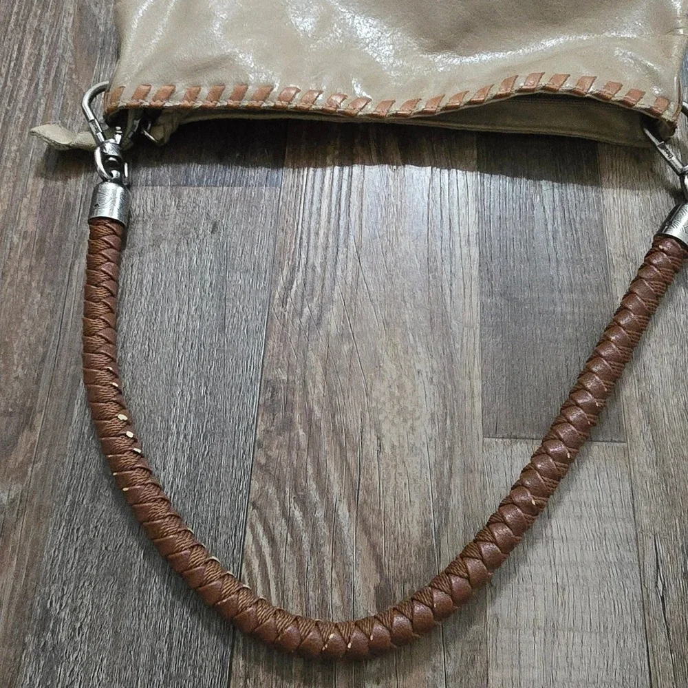 The Sak Beaded Leather Shoulder Strap Hobo Bag Womens Southwestern Western Boho